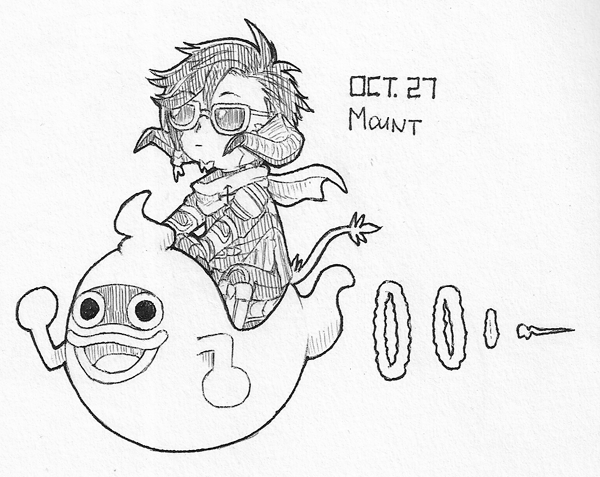 Enjins's tweet photo. i can't see where i'm going these shades are gucci

Inktober Day 27: Your character on their mount https://t.co/eDHtXa7311