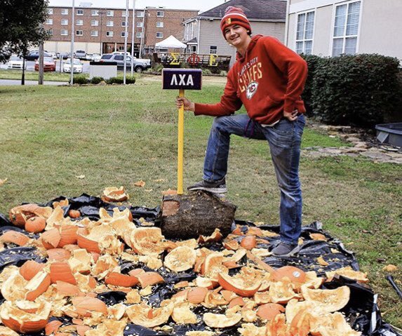 PittStateLCA's tweet image. 🚨 Brother of the week spotlight 🚨

This weeks brother of the week goes to brother, Billy Mitchell. He’s bringing home this award due to all of the hard work he put into pumpkin smash. It was a huge success! 

Congratulations, @mitchell_b5100