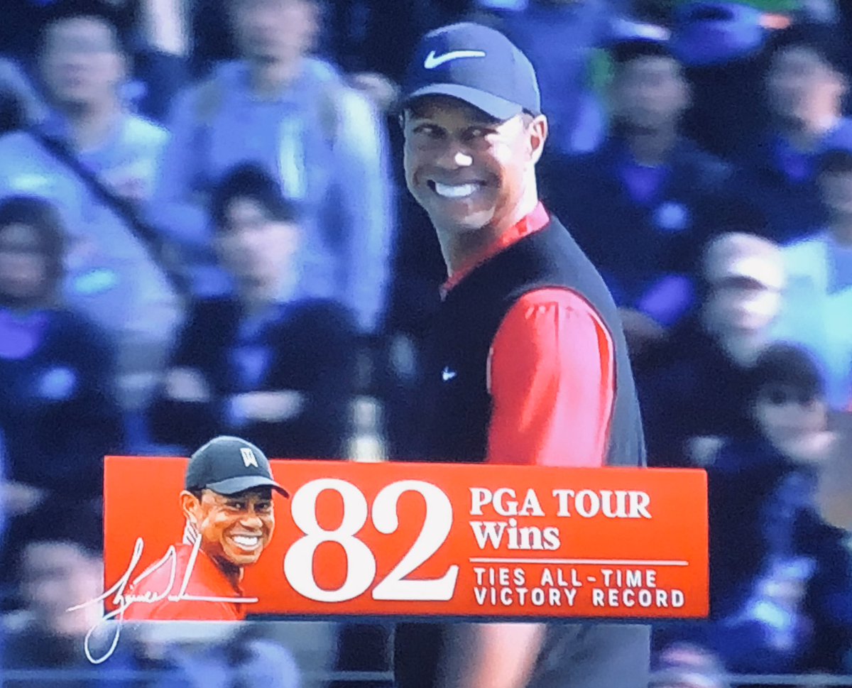 DHessDelco's tweet photo. Tiger Tiger Woods y’all! #NoLongerChasing82 #GOAT https://t.co/XxadkS8wSM