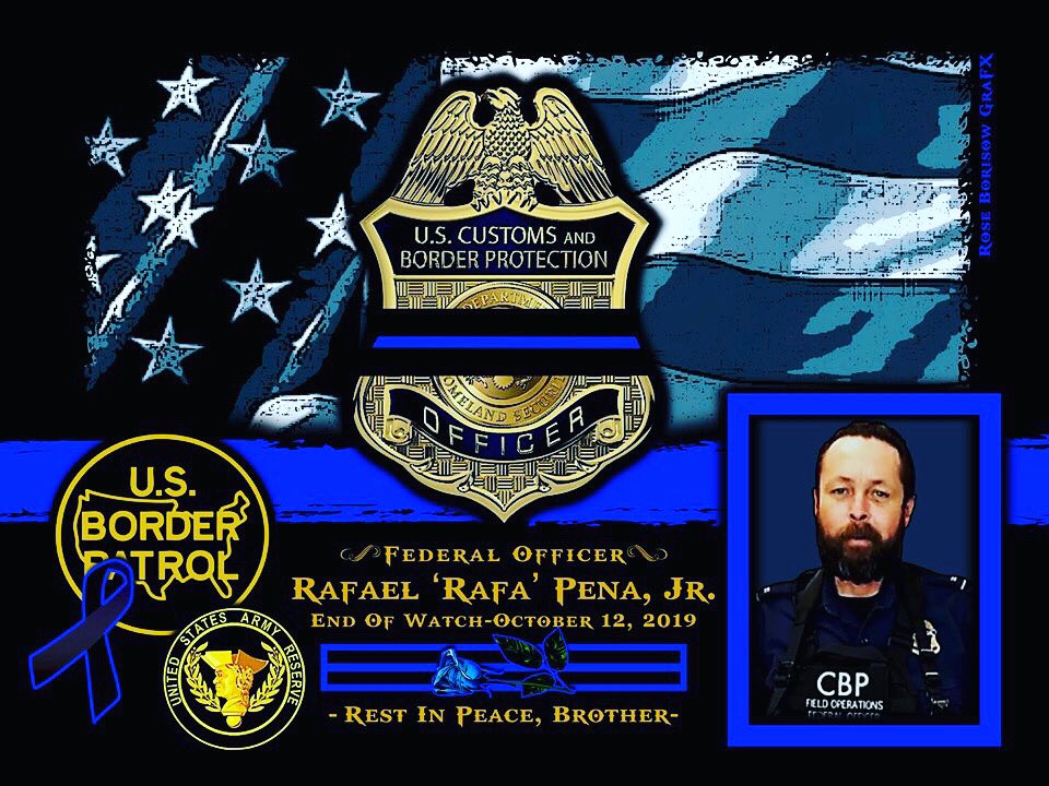 protectingblue's tweet photo. RIP. United States Border Patrol Agent Rafael “Rafa” Pena, Jr. suffered a heart attack and passed away while on duty. #rip #hero #endofwatch #BorderPatrolAgentRafaelPenaJr #UnitedStatesCustomsandBorderProtection #lawenforcement #ThinBlueLine #BlueLivesMatter #becarefuloutthere https://t.co/WJqDXl2Pyv