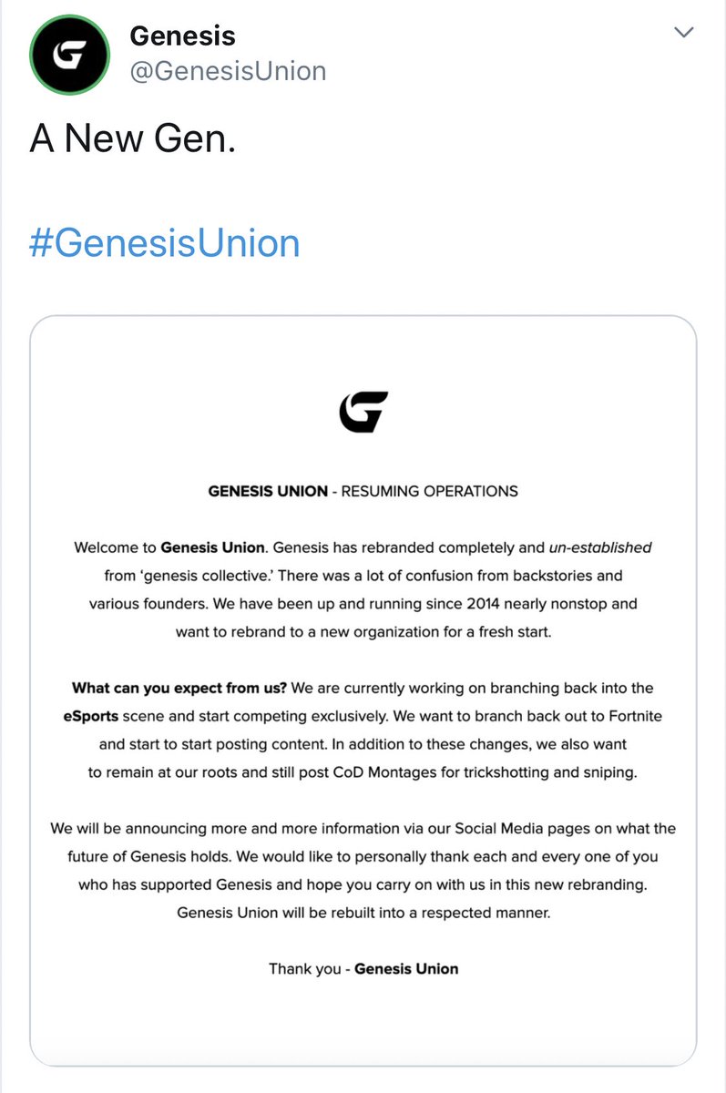 Brulisrn's tweet photo. let’s goooo @GenesisUnion #GenesisUnion can’t wait to see what we have in store https://t.co/lVxYmblfmI