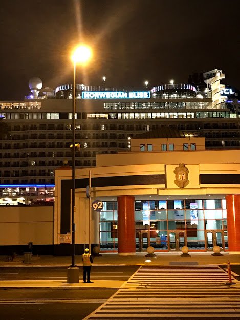 Arriving before sunrise to work on the huge Norwegian Bliss at the Port of Los Angeles...