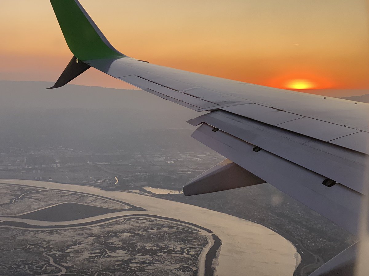 View out the window of my plane on approach to sfo.