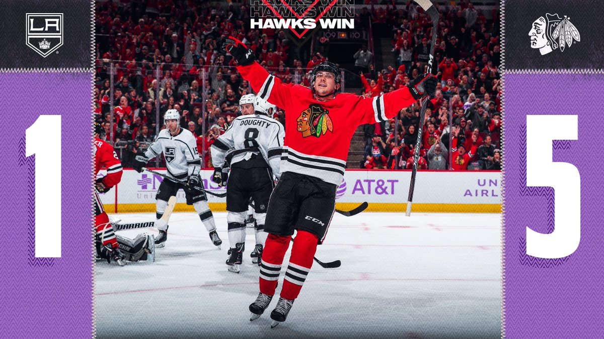 The #Blackhawks pick up 2 points at home with goals from Strome, DeBrincat, Kampf and Caggiula! 

#HAWKSWIN