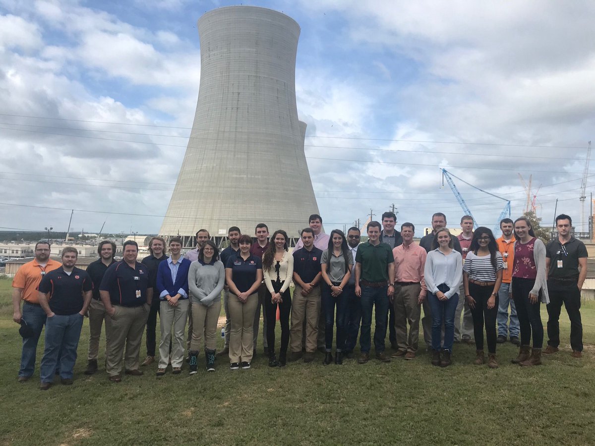 AU_Nuclear's tweet photo. We had a great time touring Vogtle Nuclear Power Plant and the training simulators! It was fantastic to see the nation’s newest nuclear plants, Vogtle 3 &amp; 4.  We look forward to touring them at our next visit!  A big thanks to @SouthernNuclear for supporting our program!!! https://t.co/tPpVAHtlLJ
