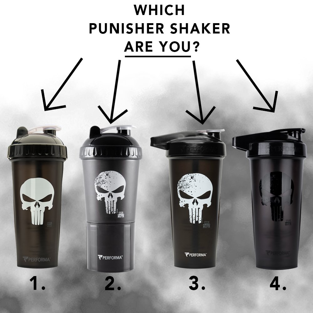 PERFORMA on X: Which Punisher shaker are you? 1. Punisher PLUS with powder  storage 2. Punisher PerfectShaker 3. Punisher ACTIV 4. Punisher Blackout  ACTIV Cast your vote below! • Shop all four