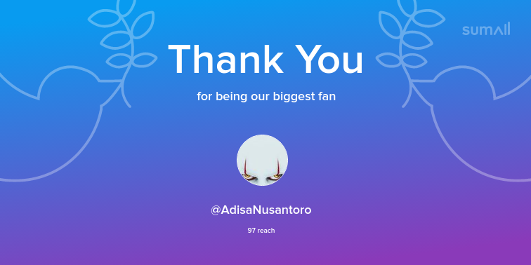 Our biggest fans this week: AdisaNusantoro. Thank you! via sumall.com/thankyou?utm_s…