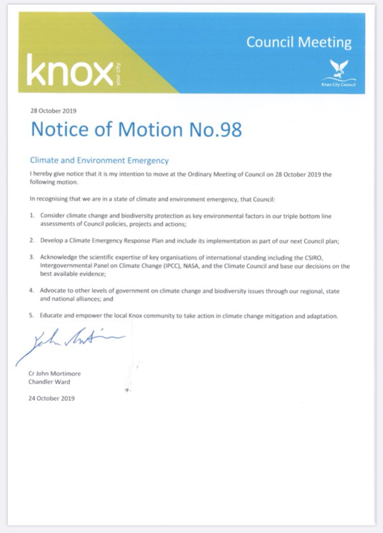 KnoxEnvironment's tweet photo. Is today the day that we will make history in Knox? 
Tonight Cr John Mortimore will put forward a motion which will impact the future of Knox’s people and biodiversity. 
Please join us at 7pm, let’s fill the room so that there can be no denying that this is our future. https://t.co/Ceo1RhYzZk