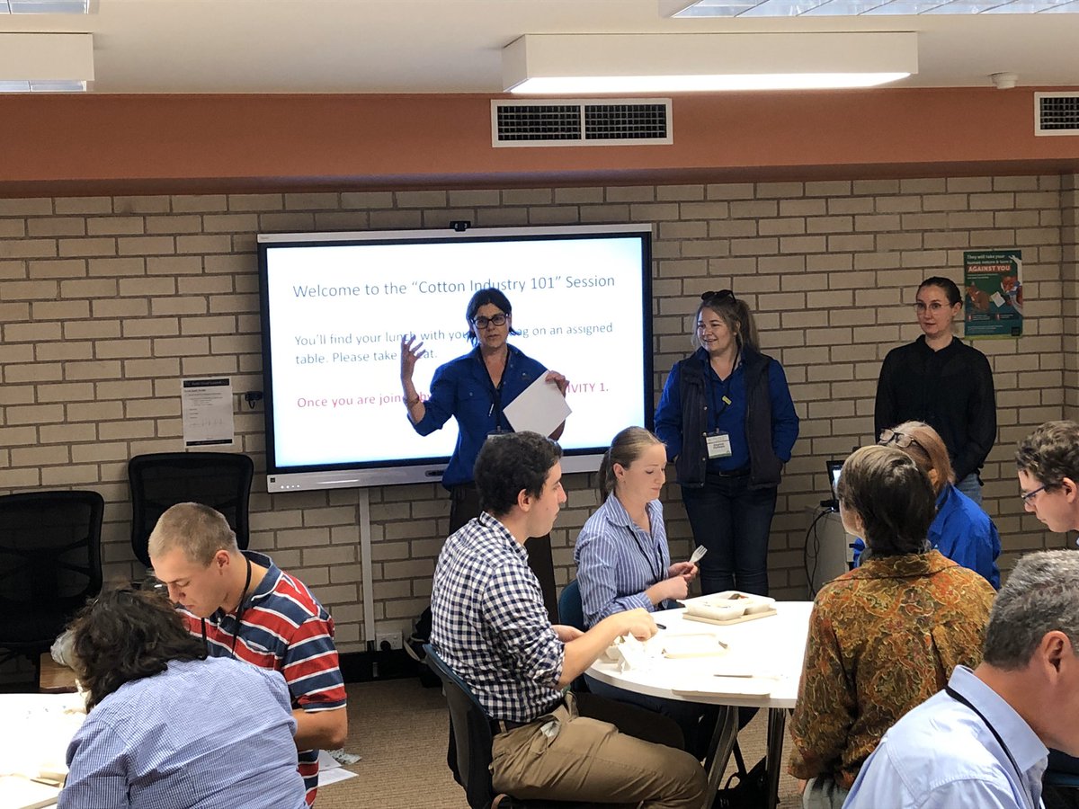 Mentoring and network development- a must for any newcomer to anything!

Thanks to <a href="/_sharondownes/">Dr Sharon Downes</a>, <a href="/sharnaholman_/">Sharna Holman</a> and <a href="/nic_career/">Dr Nicole McDonald</a> the #AACS2019 conference kicked off it’s first ever Cotton Industry 101 session.