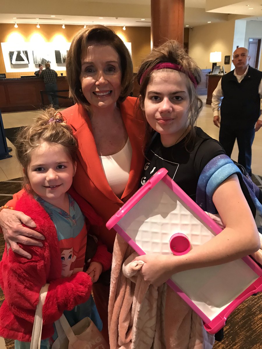 Girl Power at it’s best and finest — oldest <a href="/KoraElms/">Kora Elms Fleming</a> is at <a href="/LoyolaChicago/">Loyola University Chicago</a> getting more power so couldn’t join but thank you <a href="/SpeakerPelosi/">Nancy Pelosi</a> for inspiring so many woman and girls, including those that call me “hon” and “daddy”