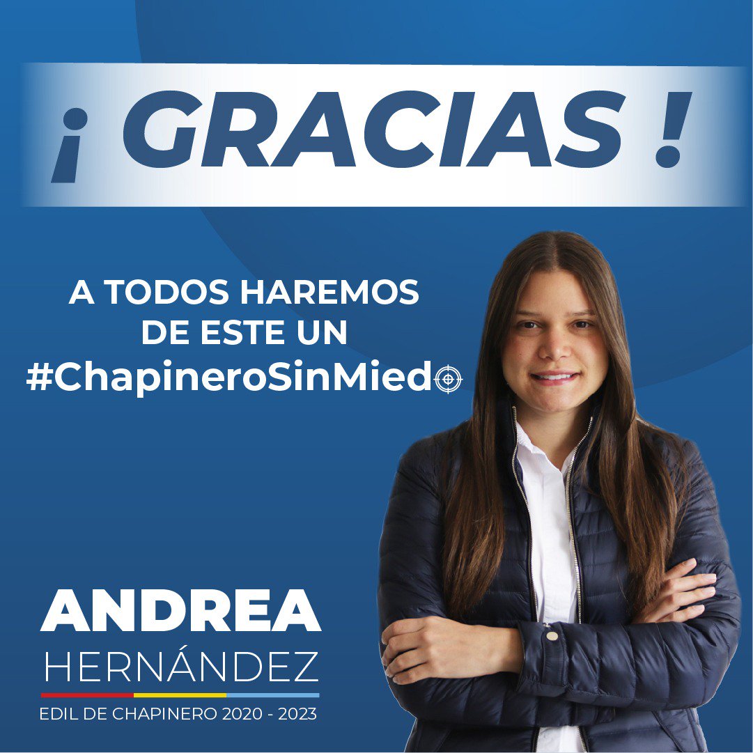 TataHernandezU's tweet photo. Gracias a cada una de las personas que depositaron su confianza en nuestro plan de gobierno. Trabajaré incansablemente de la mano de mi equipo de trabajo y de ustedes para cumplir a cabalidad cada una de las metas que nos hemos propuesto alcanzar. #ChapineroSinMiedo #CD82 https://t.co/XJXkGXdAtY