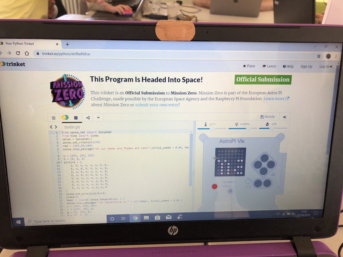 tnmoc_coderdojo's tweet image. Yesterday at the Dojo we wrote programs on the SenseHat using Python that we submitted to be sent up to the ISS! Thank you to all our ninja’s, parents and mentors, a great morning of fun 🚀 and thanks to @tnmoc for hosting us 👍