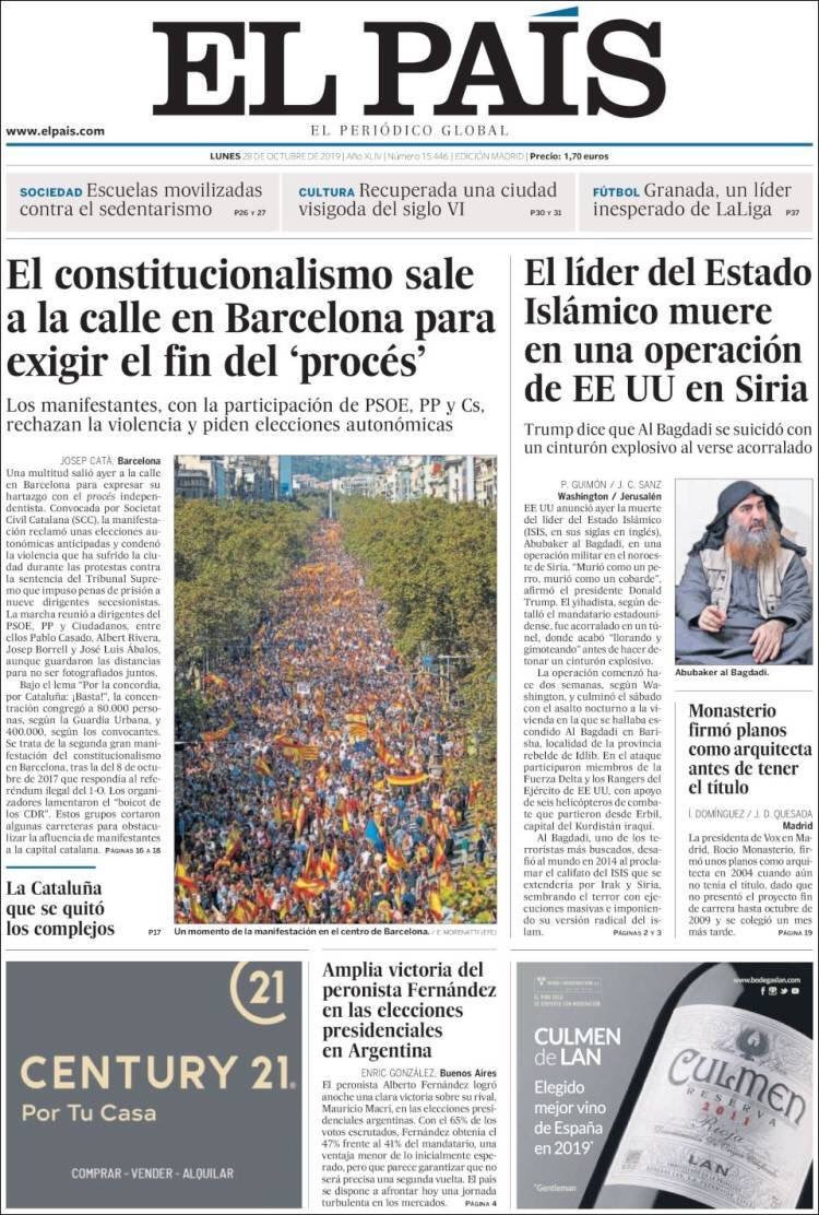 AlbanoDante76's tweet photo. • Dissabte:
    >Manifestació de 400.000
    > Foto: 4 polis/8 manifestantes.
• Diumenge:
    >Manifestació de 80.000
    > Foto panorámica.
La repressió, la violencia policial i la presó tenen una base molt clara: la manipulació massiva. Cal que ens armem per aquesta batalla. https://t.co/OpUC3VgRBx