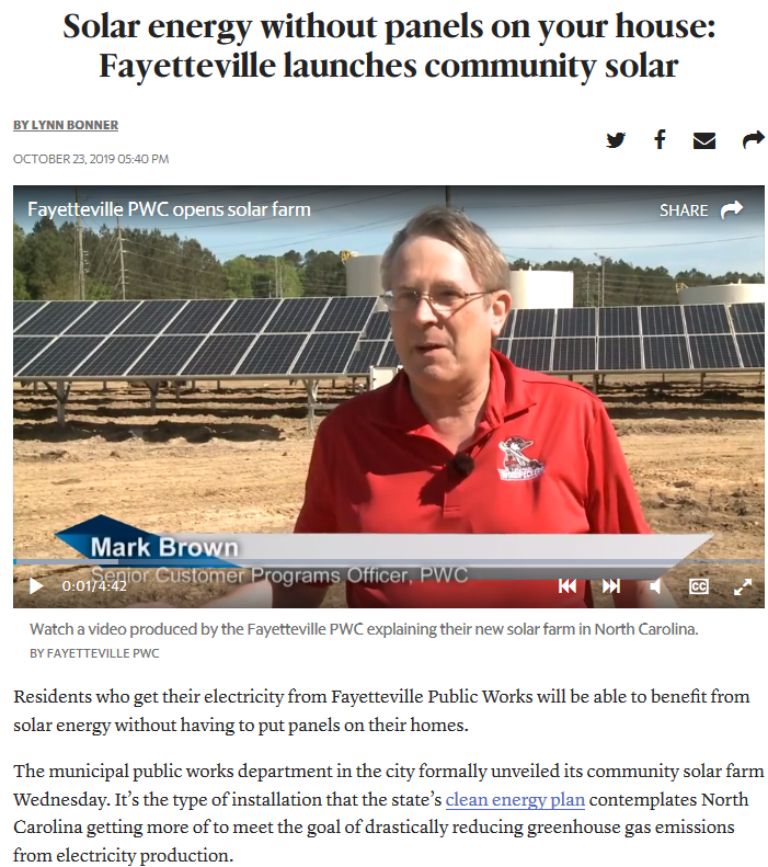 cutwindt's tweet photo. How to becom a solar #prosumer without panels on your house? One option: #CommunitySolar!
Interesting approach by @FAYPWC.
https://t.co/HbM52sQTxC
@CityOfFayNC @SierraClubNC @DukeEnergy @ACORE @IRENA @IEA @votesolar @NCCleanTech @SEIA @ASES_Solar @REScoopEU https://t.co/S3iUyXQh44