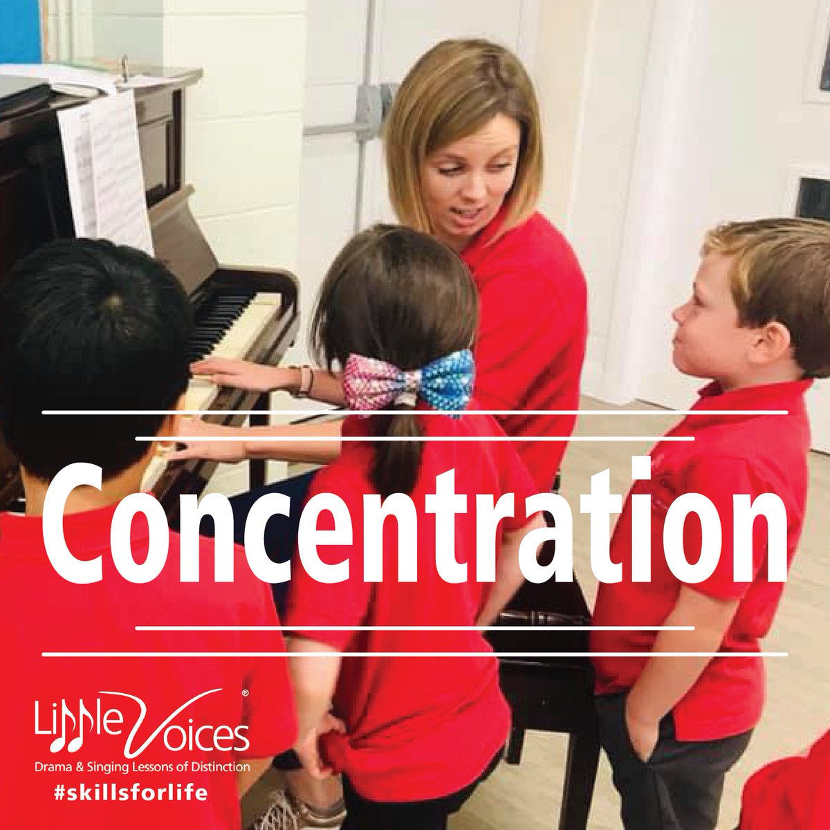 Concentration is anther important skill for life learnt at Little Voices. Remembering lines, cues, harmonies, timing all takes effort.