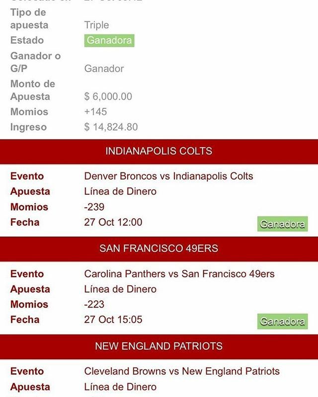 Gran día. Ganamos absolutamente todo. Te amo 🏈 🏈 #betting