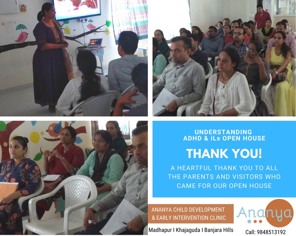 AnanyaCDC's tweet photo. Understanding ADHD & iLs Open House.
#adhd #adhdhyderabad #iLs #integratedlistening #speechtherapy #therapy #psychologist #childpsychologist #earlyintervention #sayyestoearlyintervention #adhdworkshop #adhdtraining #ananya #ananyacdc #cdc https://t.co/ZFoPo7zWwg