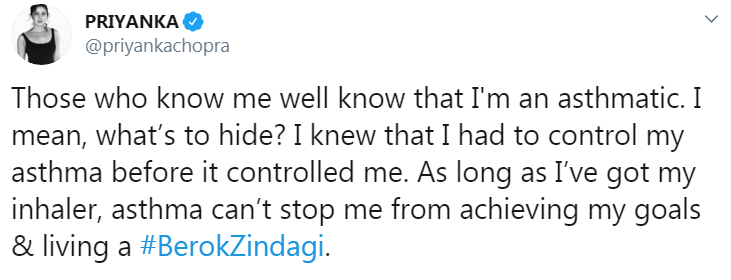 6But none can match the talent of Chopra Ji!So talented that she magically contracted asthma the moment she got an endorsement that brings in greenbacks.After counting her monies,irony lit her her fav cigarette to smoke away the demons in her head!Take that you Cracker Walas!