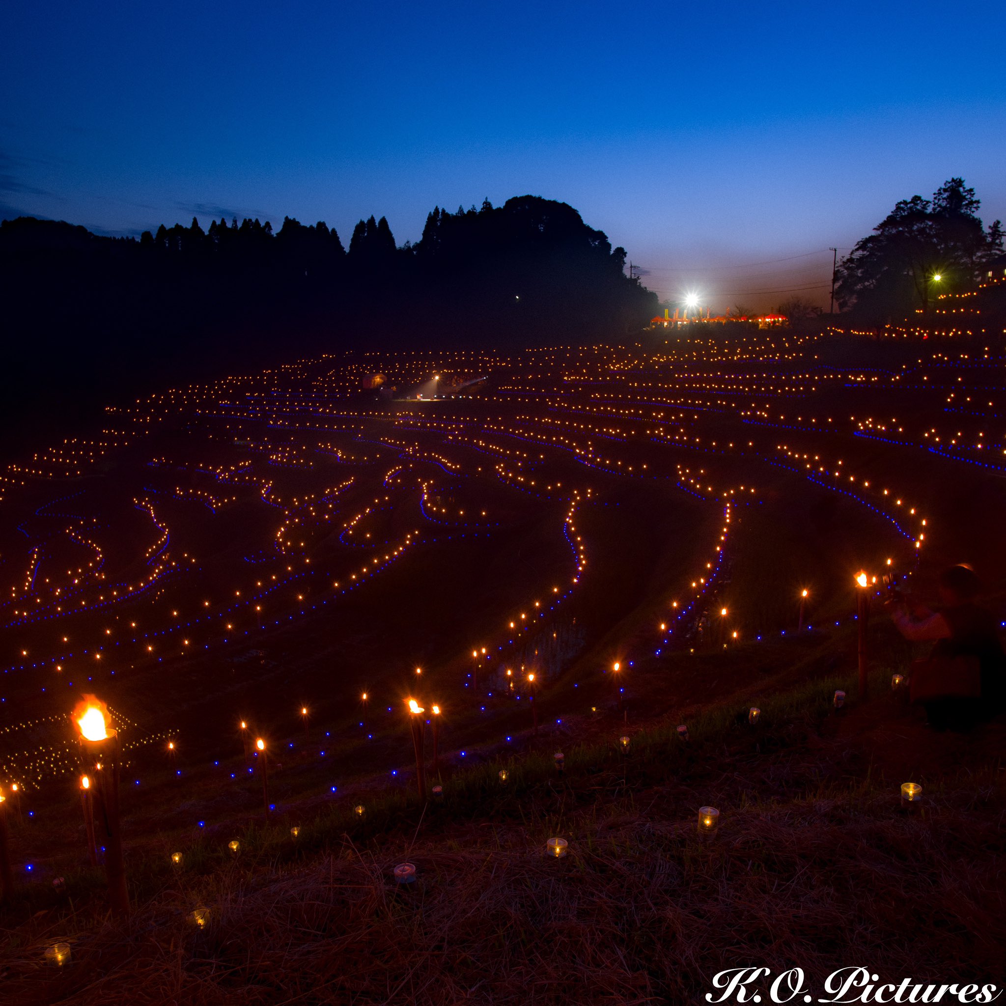 K O Pictures 昨日 鴨川にある大山千枚田の 棚田の夜祭り の撮影に行ってきました マジックアワーと棚田のライトアップを収めた1枚です がんばろう千葉 千葉 がんばろう千葉 大山千枚田 棚田の夜祭り マジックアワー ライトアップ