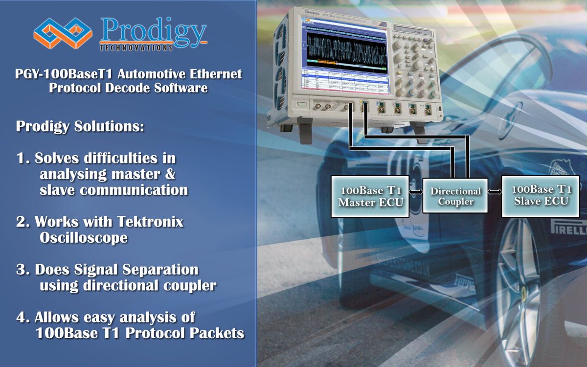 prodigytechno's tweet image. Prodigy Technovations PGY-100BaseT1 Automotive Ethernet Protocol Decode Software solving the difficulties. More details: prodigytechno.com/prod-100BaseT1… #protocolanalyzer #protocoltester #ufs #analyzers #automotiveethernet #realtek #network #linbus #IEEE1588 #FlexRay #CANFD