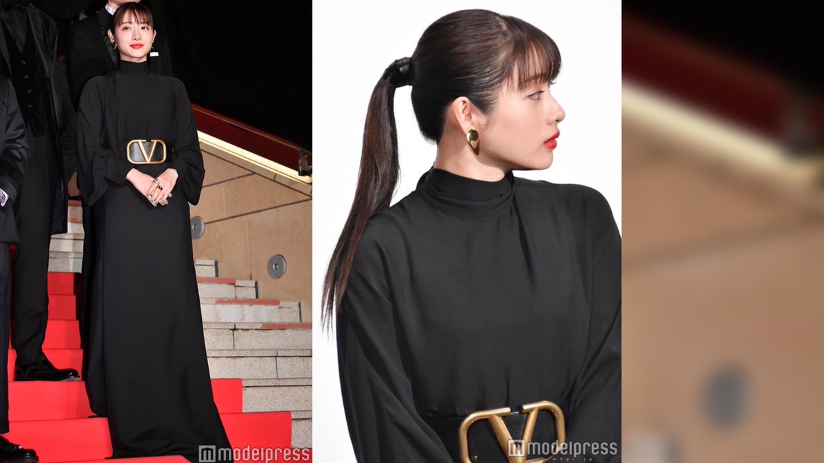 石原さとみさんの黒ドレス×赤リップ可愛いが過ぎる案件。 また新たな