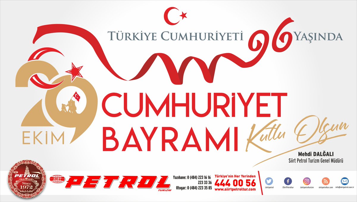 “Efendiler, yarın Cumhuriyet’i ilan edeceğiz!” 
Mustafa Kemal Atatürk 
#YaşasınCumhuriyet #29Ekim