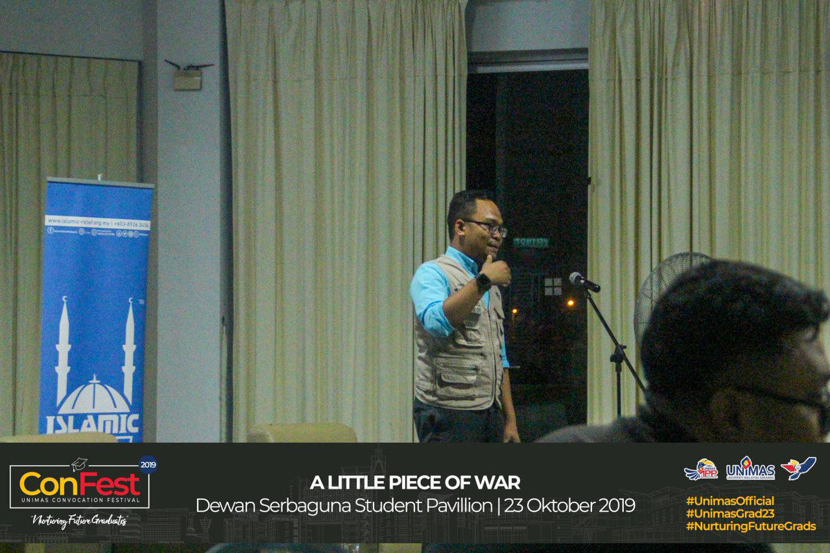 confest_2019's tweet photo. A Little Piece of War, Dewan Serbaguna Student Pavillion, 23 Oktober 2019. Photos by Nisha.

"Nurturing Future Graduates"

#UNIMASOfficial
#UNIMASGrad23
#Confest2019
#NurturingFutureGrads https://t.co/Igyt34VGsT