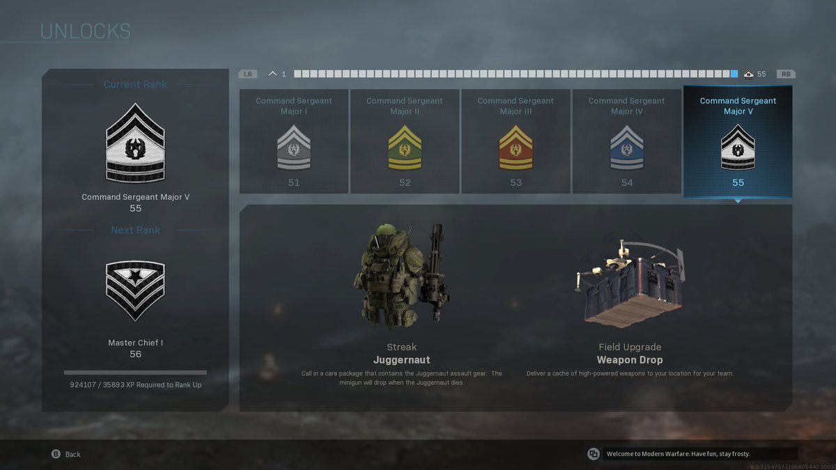 SpiralPlaysXbox's tweet image. Woohoo!! Lvl 55!! 😉😁🤘 #CallofDutyModernWarfare #modernwarfare #level55