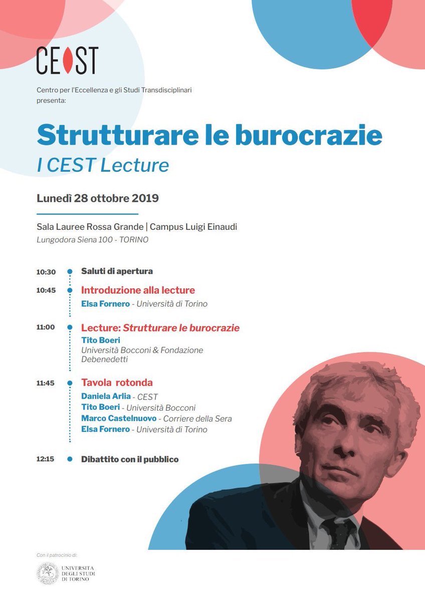 CEST_Official's tweet photo. Fino a che punto il contributo dei tecnici e degli accademici al processo di policy-making puó essere ritenuto neutrale rispetto alle loro inclinazioni politiche?
Oggi, per la prima CEST lecture, saranno nostri ospiti @Tboeri, @elsafornero e @chedisagio moderati da @DanielaArlia https://t.co/UQCykNOX9K