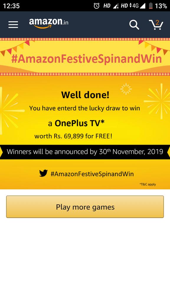 Ashusetia36's tweet photo. #AmazonFestiveSpinandWin https://t.co/EUlTegg4i2