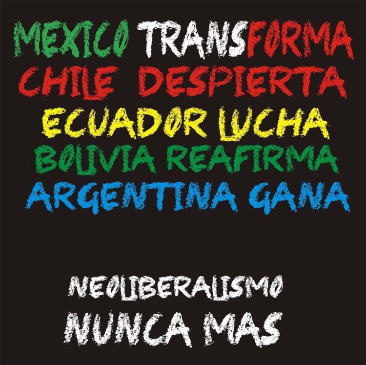 Fuerza a todos los pueblos latinoamericanos poniendo frente para mejorar su futuro 👊🏽💪🏽💕#Latinoamerica #Resist #Respect #Noestamosenguerra #latinos #NeoliberalismoNuncaMas #soberaniaypaz #AmericaLatina