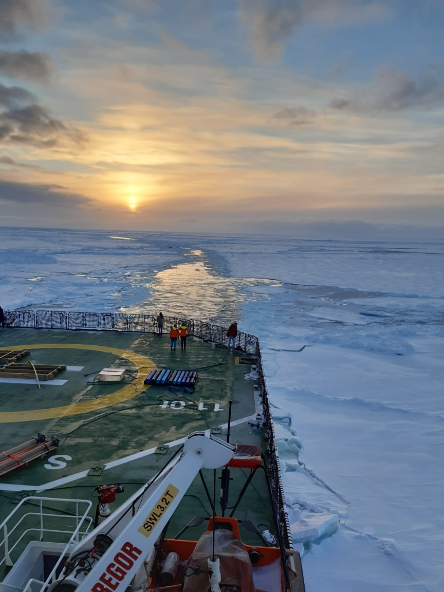 TracexS's tweet photo. A well deserved Icy Sunset in the #SouthernOcean for the hardworking scientists on the #SAAgulhasII @SCALExperiment #SpringCruise2019.
Photo credit: team member Andrea Baker! https://t.co/hRVdBxSkZw
