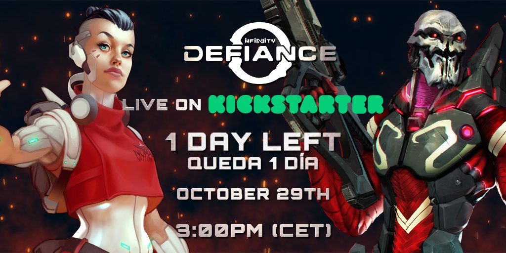 🎉 Only 1 day left! 🎉
Oh, my God! We’re launching our first Kickstarter tomorrow! 
Save the date! We will publish the campaign tomorrow, October 29th at 3:00 p.m. (CET).

infinitythegame.com/defiance

#InfinityDefiance #dungeoncrawler #infinitythegame #corvusbelli