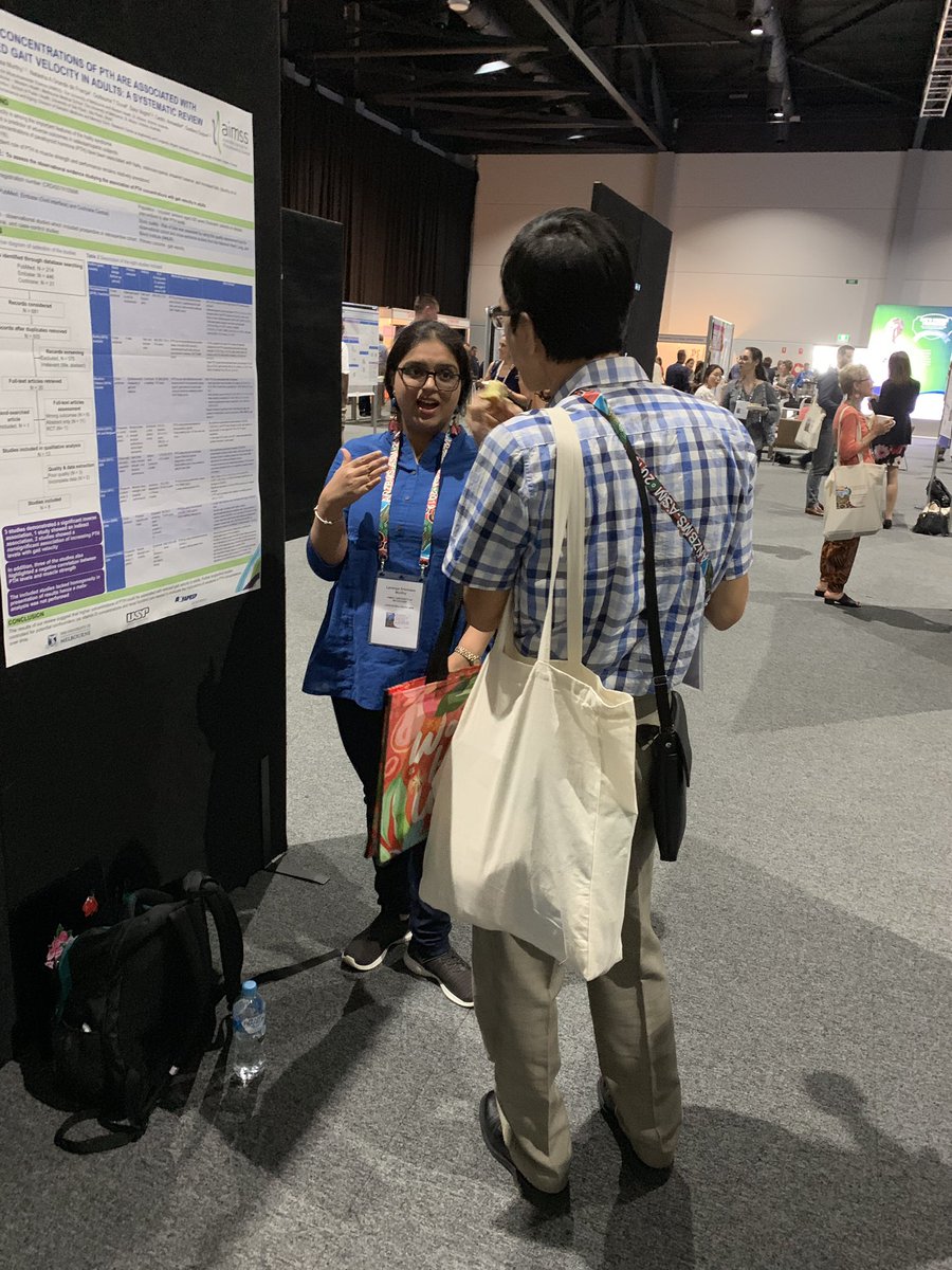 Our PhD student Dr Lavanya Murthy from @AIMSSresearch presenting her research on #ParathyroidHormone and its effect on #GaitSpeed at #anzbms2019