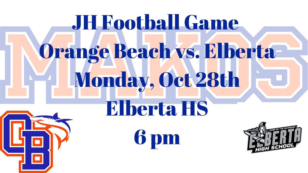 Tuesday’s JH football game has been moved to tonight due to weather conditions!!!