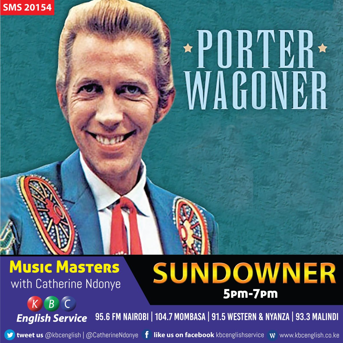 Today in 2007,Porter Wagoner died in Nashville aged 80 from lung cancer. Wagoner helped launch the career of <a href="/DollyParton/">Dolly Parton</a>  and had his own US TV show, which ran for 21 years until 1981. We remember him on #SundownerKBC as we take a trip down memory lane with <a href="/CatherineNdonye/">Catherine Ndonye HSC</a> .