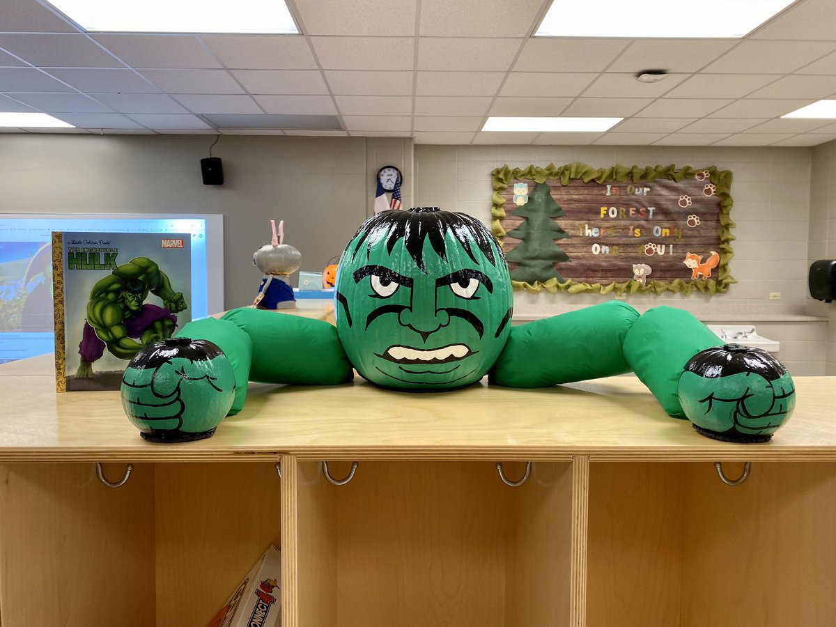 Hayden’s Hulk Character Pumpkin <a href="/TISDEarly/">Tomball ISD Early Excellence Academy</a>! 💚 #HulkSmash #HaydenSmash
