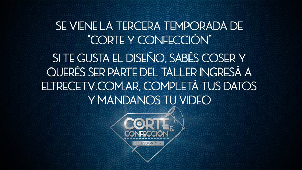 Se viene la 3 ra temporada de CORTE &amp; CONFECCIÓN 👚👗🧵✂️ <a href="/laflia_ok/">Laflia</a> <a href="/eltreceoficial/">eltrece</a> <a href="/AndreaPolitti/">Andrea Politti</a> <a href="/cuervotinelli/">marcelo tinelli</a>