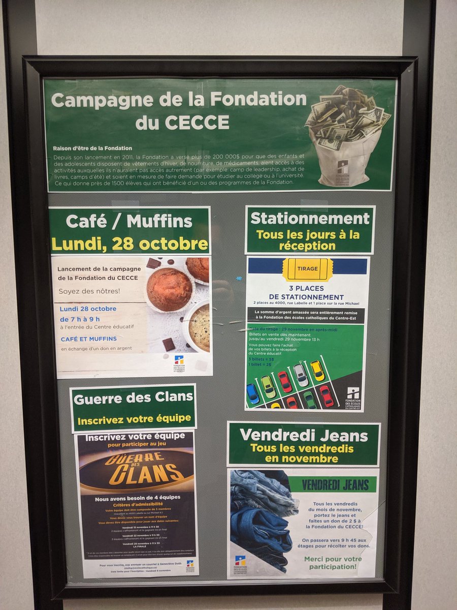 Lancement de la campagne systémique de collecte de dons pour la Fondation au <a href="/ecolecatholique/">CECCE</a>. Merci à <a href="/BytownCatering/">Bytown Catering</a> pour le don des muffins, des croissants et le café! Merci aussi aux employés pour les nombreux dons généreux!