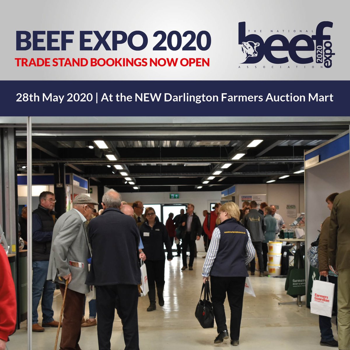 beefexpo's tweet photo. Trade stand bookings are open for @natbeefassoc Beef Expo 2020!
For more information or to discuss sponsorship opportunities please contact Katie Pearson - katie@nationalbeefassociation.com
#BeefExpo2020 #BackBritishBeef #BritishBeef https://t.co/DLqBaXtxvQ