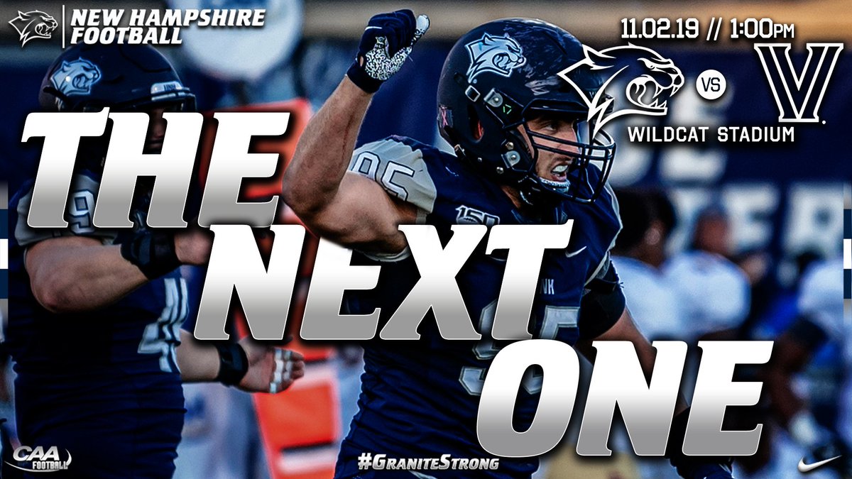Off the bye week and ready for the next one.

Saturday // 1:00 pm // vs. Villanova

#GraniteStrong