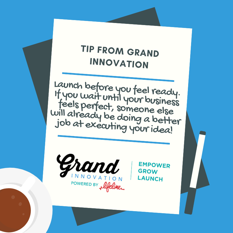 LifeLineDetroit's tweet image. Tip from Grand Innovation 

Launch before you feel ready. If you wait until your business feels perfect, someone else will already be doing a better job at executing your idea!