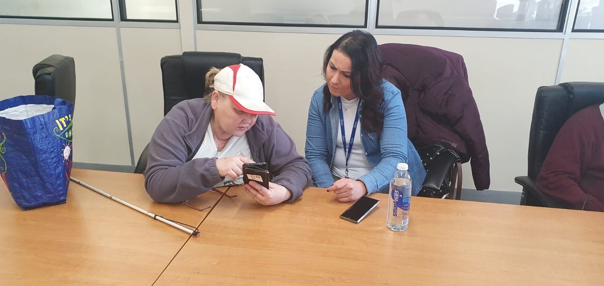 Our guru Kasia is out and about today at <a href="/SRSBCharity/">SRSB and RSS</a> Rotherham branch helping visually impaired people to use smartphones, good job Kasia! <a href="/ajleems/">Andrew Leeming</a> <a href="/DanMawson_/">Dan Mawson</a> <a href="/daleclark22/">Dale Clark</a> <a href="/marklskelton/">Mark Skelton #iCare</a> <a href="/lindasfjones/">Linda Jones</a>