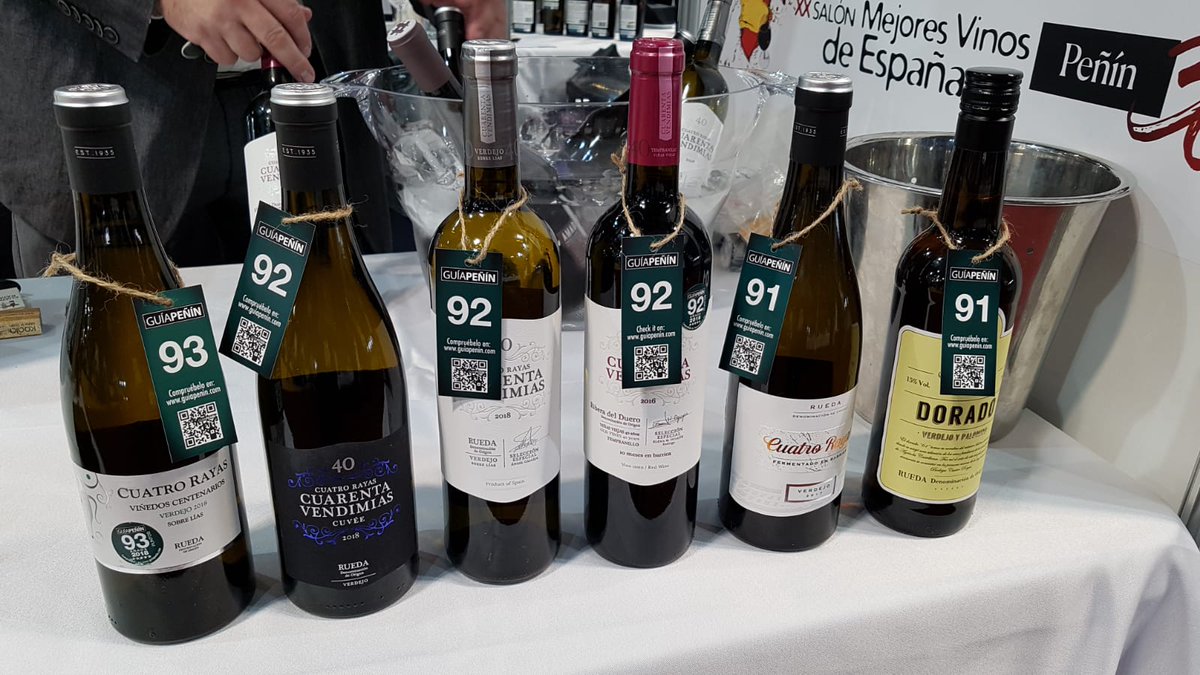 CuatroRayas's tweet photo. Bodega #CuatroRayas, presente un año más en el Salón de los Mejores Vinos de España de la Guía Peñín. Hoy y mañana estaremos en #IFEMA: Pabellón 2 - mesa 60, ¡Ven a visitarnos!
@guiapenin @DORueda @DORibera #dorueda #verdejo https://t.co/V2snJmkwbz