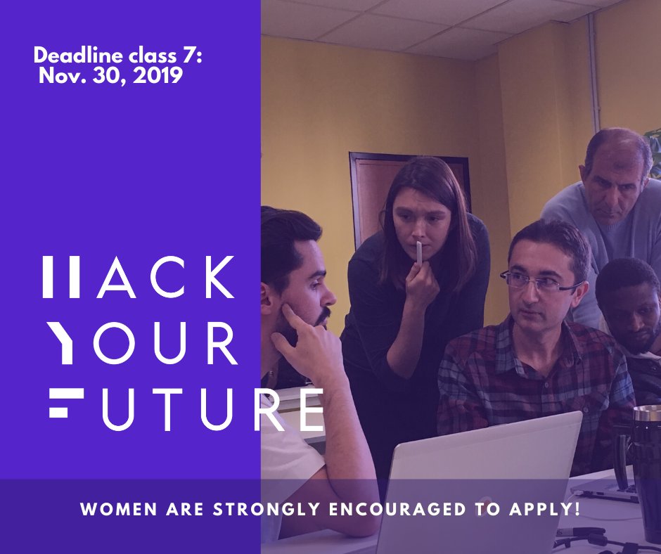 Ready to start a career in tech?
If you are refugee and:
💻Can commit to minimum 25h/week of self-study 
🗣Can speak intermediate level of english
🌟Are a self-motivated person...
Then apply to our program: forms.gle/YGenJDLhiHr28b… !
Deadline to apply: November 30, 2019