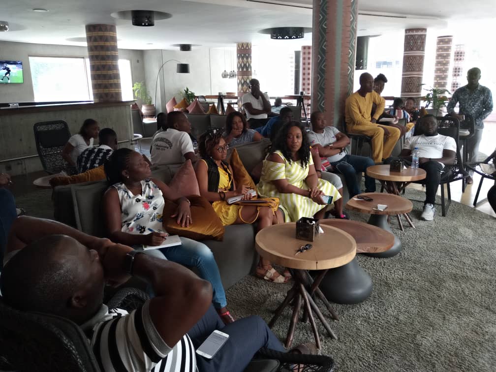 GhaCIC's tweet photo. @korlekour @TrimarkC @MckingtorchAfri @sesitechgh @TechShelta @AvehCynthia "Start your business with the end in mind and be sure to put in your all" - @arnoldparker, AFB Ghana Managing Director tells our #entrepreneurs during insightful session. #GCICWellbeingRetreat #ClimateChange #ClimateAction https://t.co/4fuDMR1yir
