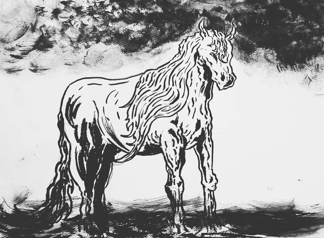 Inktober day 28: Ride

Kelpies are beautiful but deadly Scottish waterhorses who will drown anyone who mounts them close to water. #inktober #inktober2019 #inktoberDay28 #inktoberride #ride #kelpie #waterhorse #scottishmythology #celticmyths #illustration #edinburgh #leith #ink