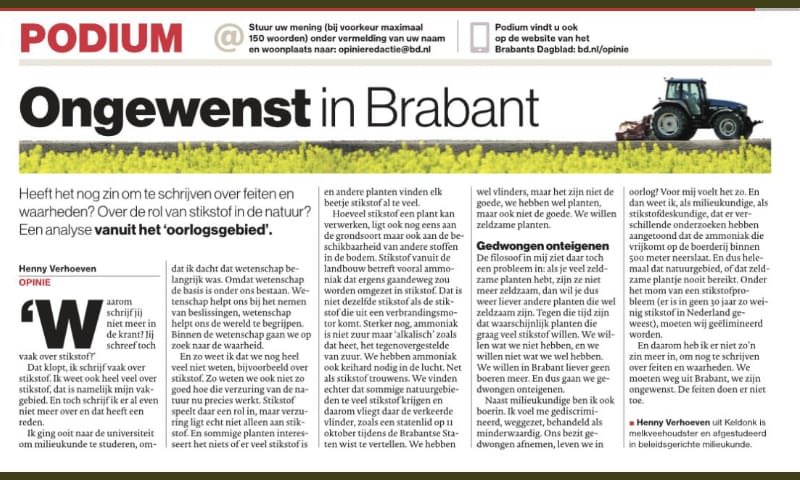 Ongewenst verklaard worden. Boerin en milieukundige <a href="/dukkie6/">Henny</a> schreef er een rake brief over aan <a href="/brabantsdagblad/">Brabants Dagblad</a> 👇