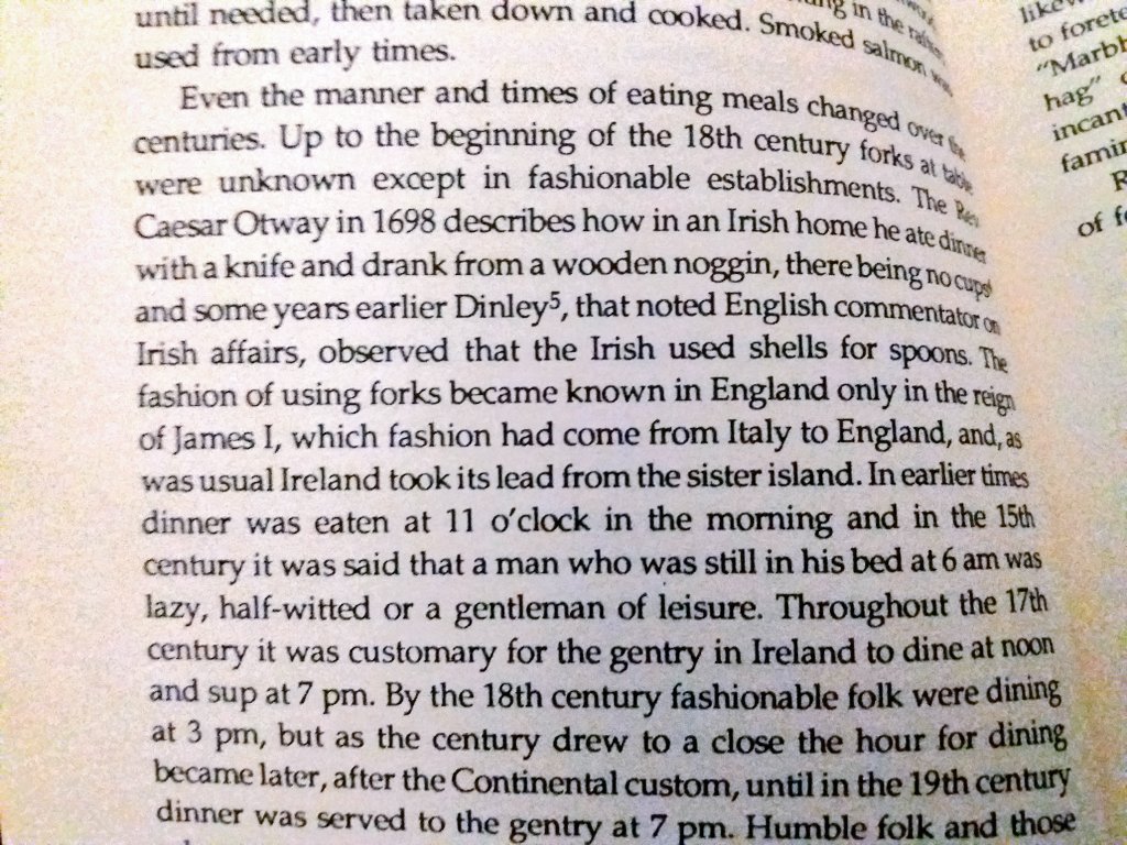 seasonedbysarah's tweet photo. We shall no longer snack or nibble , instead we shall sup. Land of milk and honey-Brid mahon 1991. Put it on your list. Its a must. Stay tuned for more revelations. @TUDubFoodForum #foodwriting #irishhistory #foodeducation #exploringthepast #educate #alwayslearning https://t.co/Kfb6l2MFu3