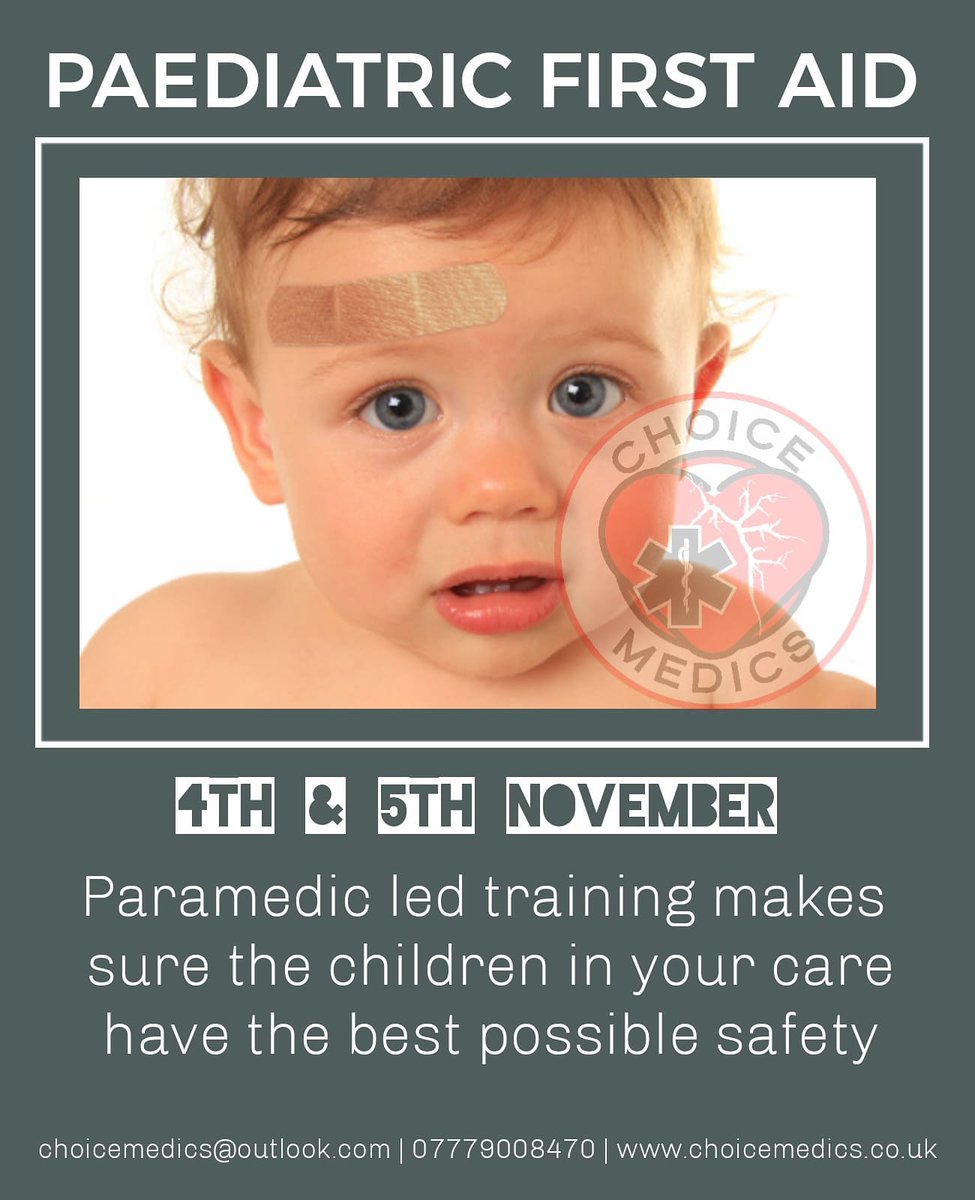 ChoiceMedics's tweet photo. Ideal course for those working or looking after children
#choicemedics #paediatricfirstaid #paediatricfirstaidcourse #firstaid #firstaidtraining #hailsham #sussex #eastbourne #wealden #childcare #earlyschoolyears https://t.co/U0bdCvxcVe